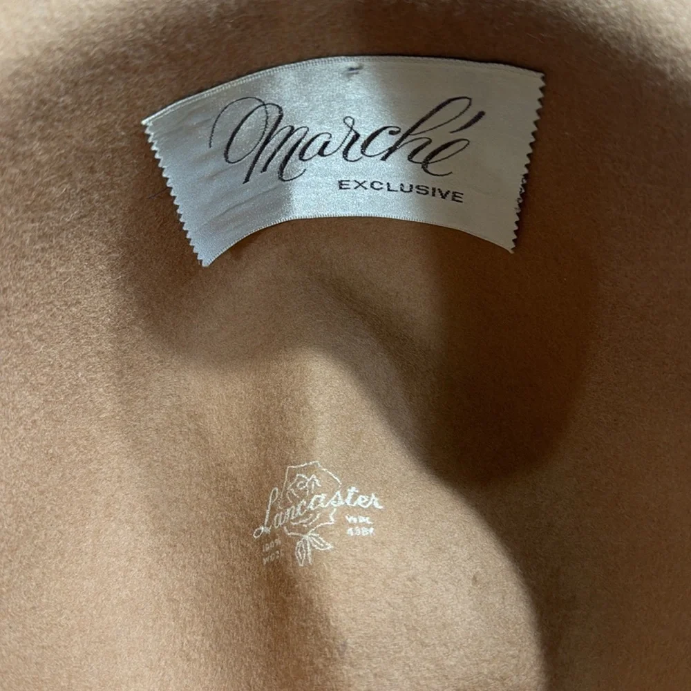 MARCHE’ 100% WOOL FEATHERED HAT - Picture 3 of 8